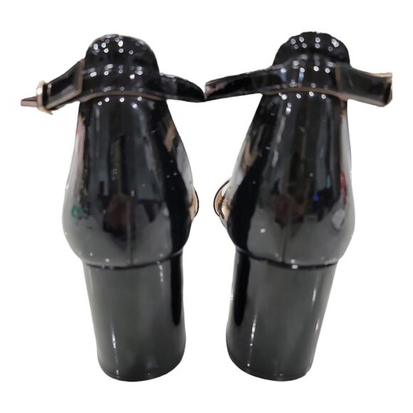 Black Patent Leather Open Toe Strappy Sandal - Picture 7 of 8